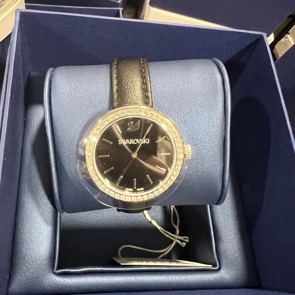 Swarovski Daytime Black and Silver Watch